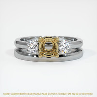 14K Yellow & White Three Stone Ring Setting Image