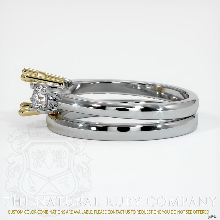 14K Yellow & White Three Stone Ring Setting