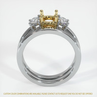 14K Yellow & White Three Stone Ring Setting Image