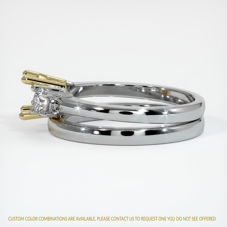 18K Yellow & White Three Stone Ring Setting