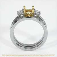 18K Yellow & White Three Stone Ring Setting Image