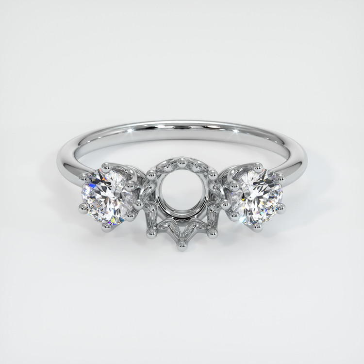 14K White Gold Antique Style Ring Setting