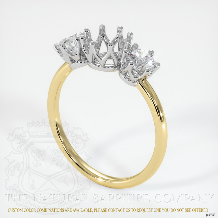14K White & Yellow Antique Style Ring Setting