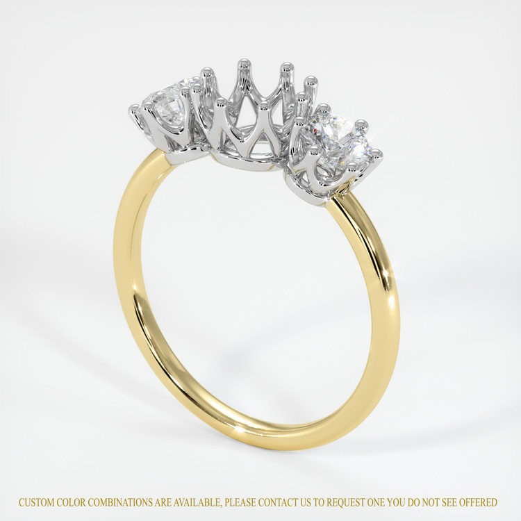 14K White & Yellow Antique Style Ring Setting