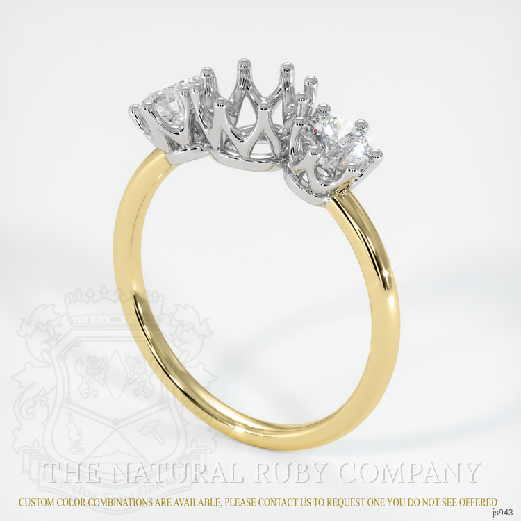 14K White & Yellow Antique Style Ring Setting