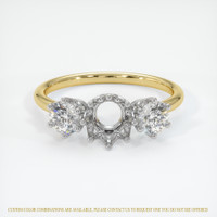 14K White & Yellow Antique Style Ring Setting Image