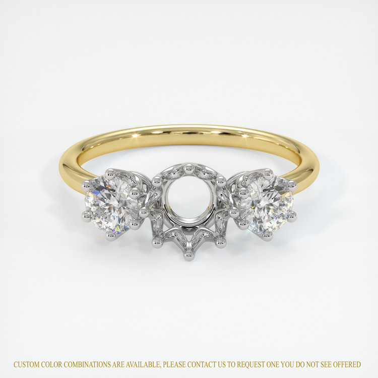 14K White & Yellow Antique Style Ring Setting