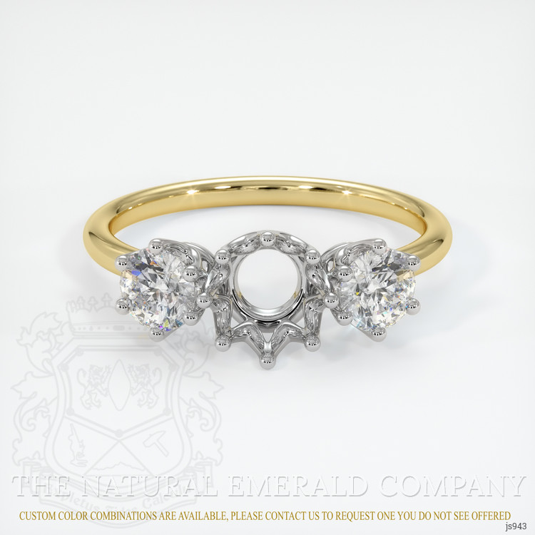 18K White & Yellow Antique Style Ring Setting