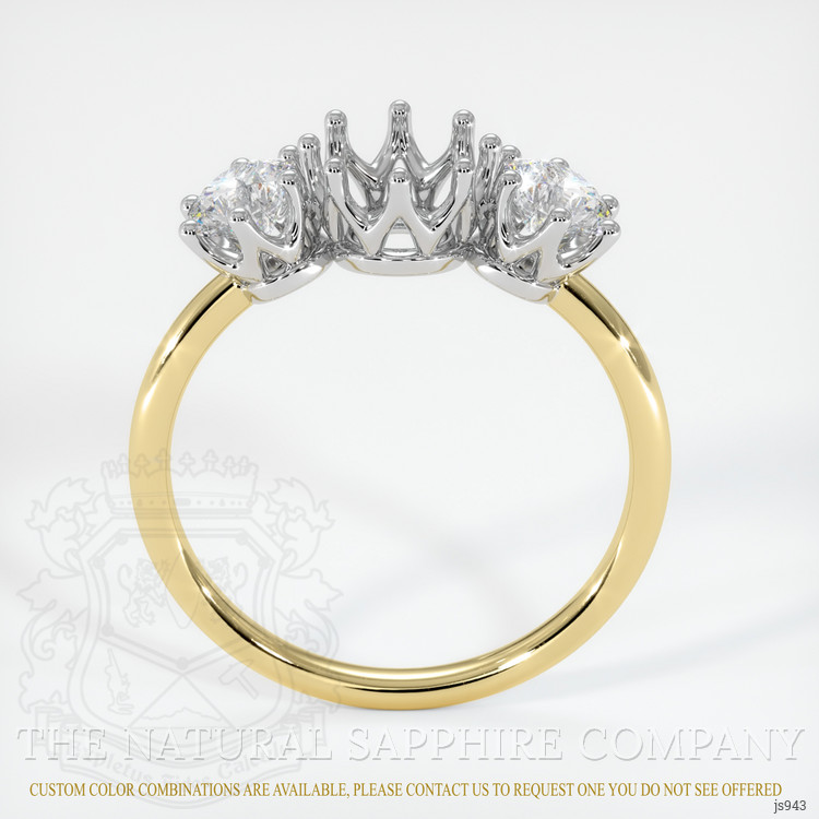18K White & Yellow Antique Style Ring Setting
