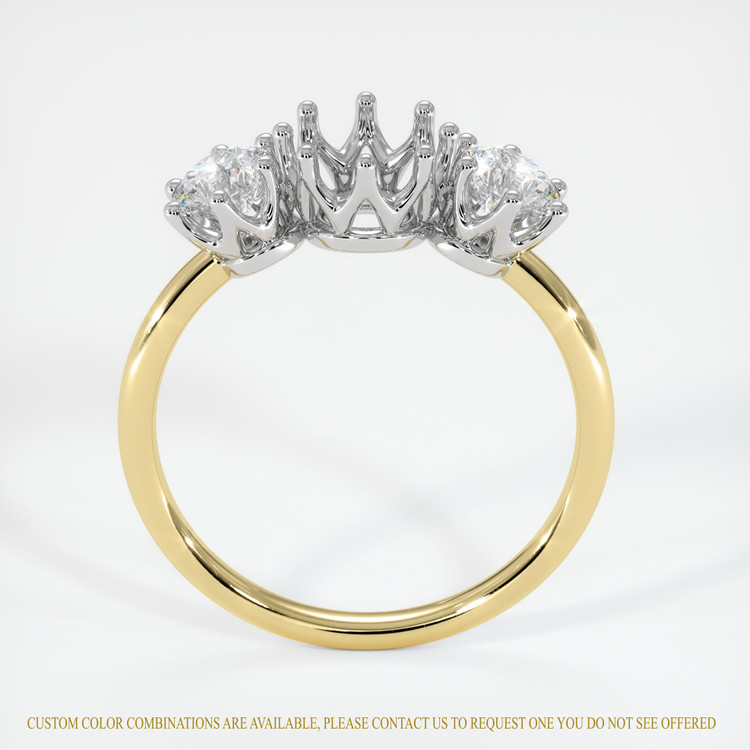 18K White & Yellow Antique Style Ring Setting