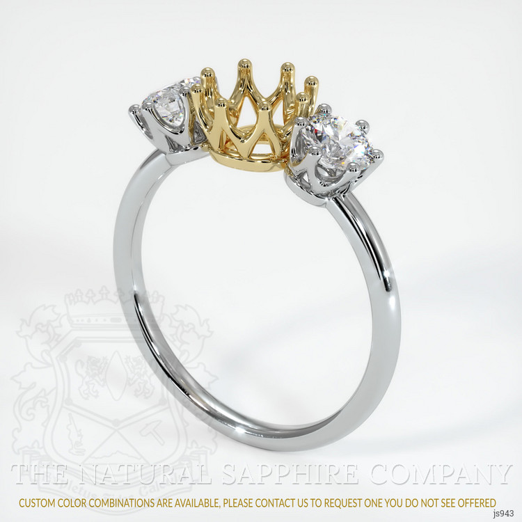 14K Yellow & White Antique Style Ring Setting