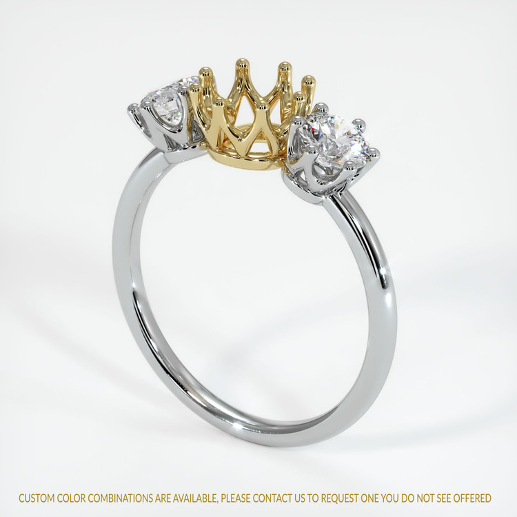 14K Yellow & White Antique Style Ring Setting