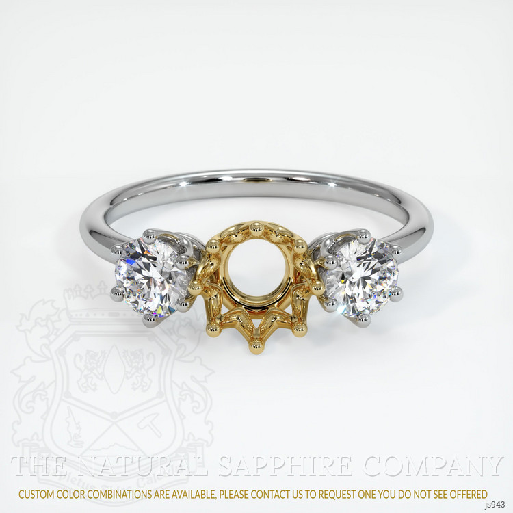 14K Yellow & White Antique Style Ring Setting