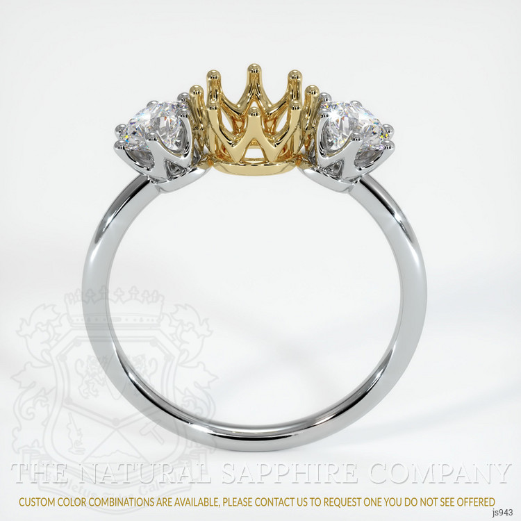 14K Yellow & White Antique Style Ring Setting