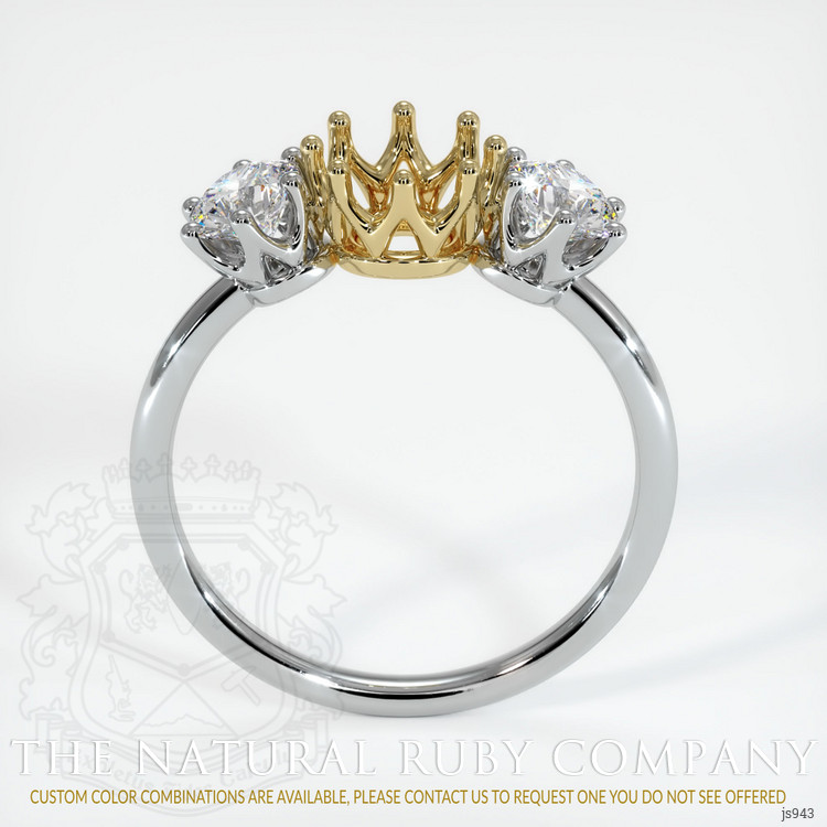 14K Yellow & White Antique Style Ring Setting