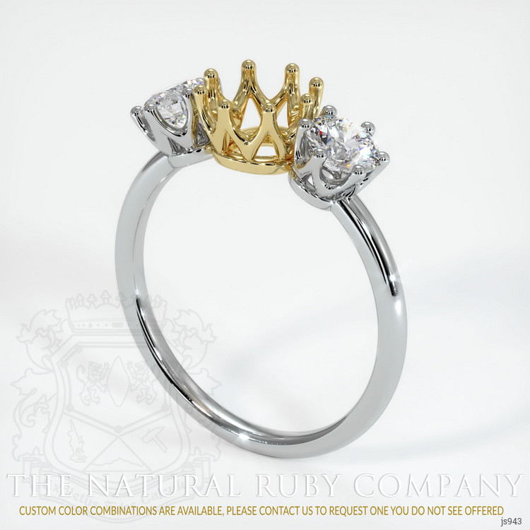 18K Yellow & White Antique Style Ring Setting