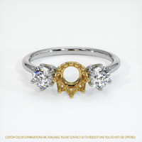 18K Yellow & White Antique Style Ring Setting Image