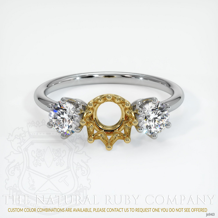 18K Yellow & White Antique Style Ring Setting