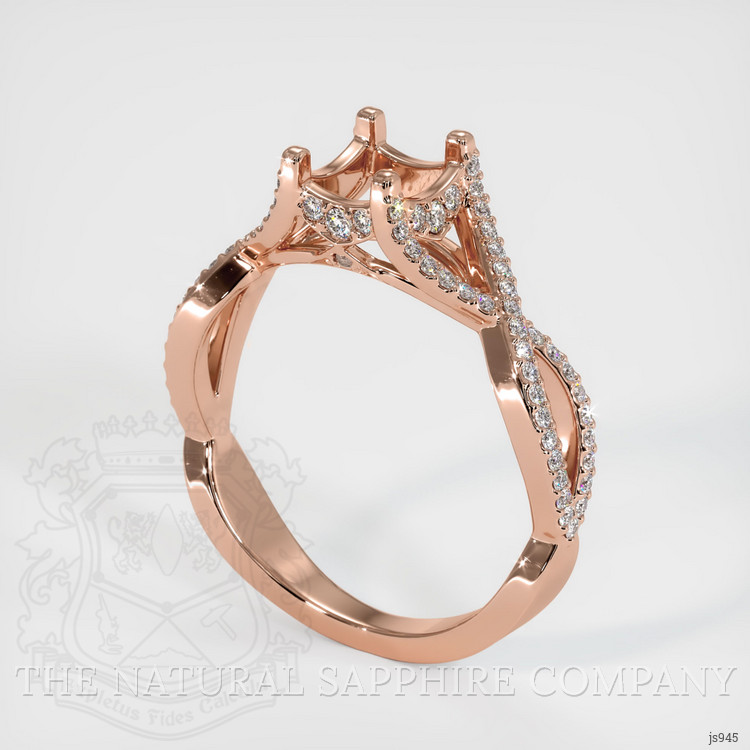 14K Rose Gold Pave Ring Setting