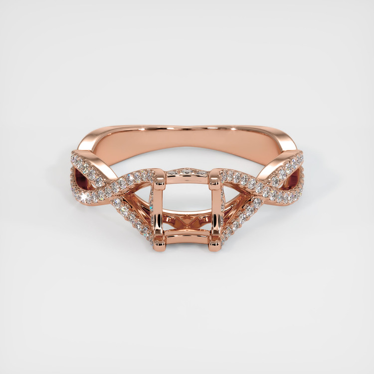14K Rose Gold Pave Ring Setting