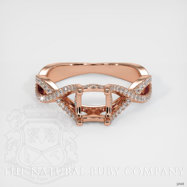 14K Rose Gold Pave Ring Setting