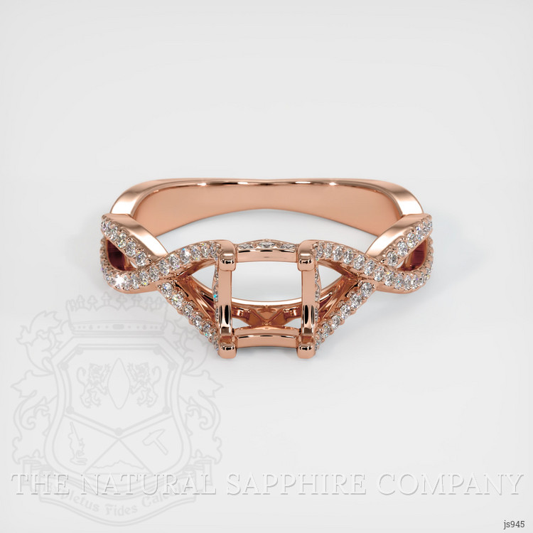 14K Rose Gold Pave Ring Setting