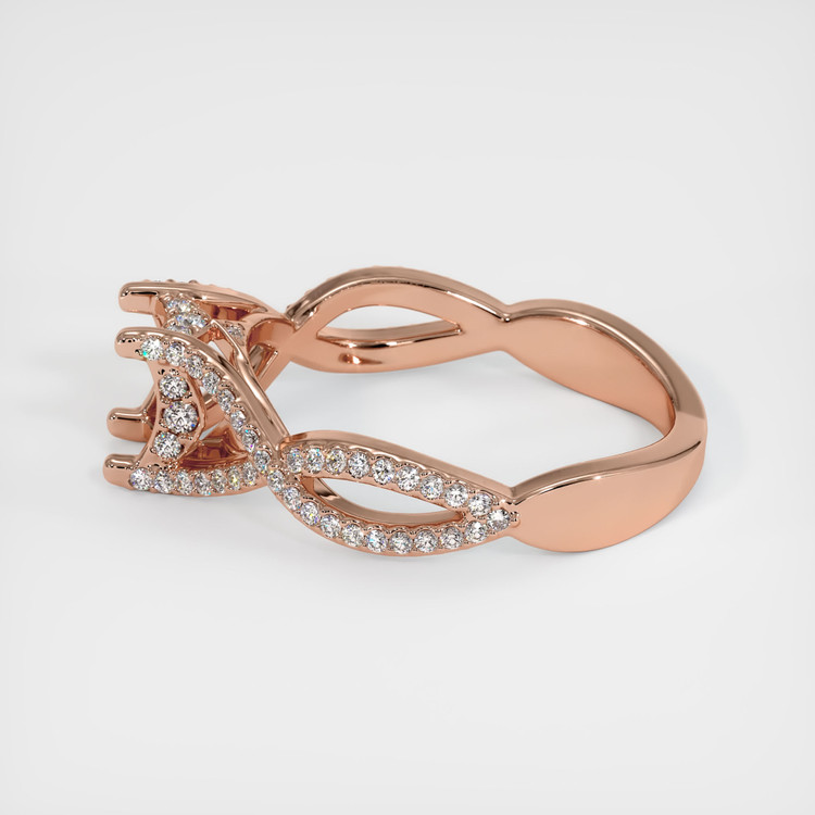 14K Rose Gold Pave Ring Setting
