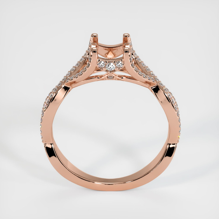 14K Rose Gold Pave Ring Setting