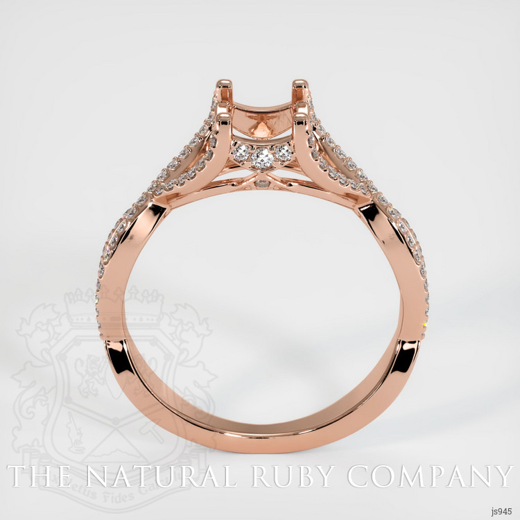 14K Rose Gold Pave Ring Setting