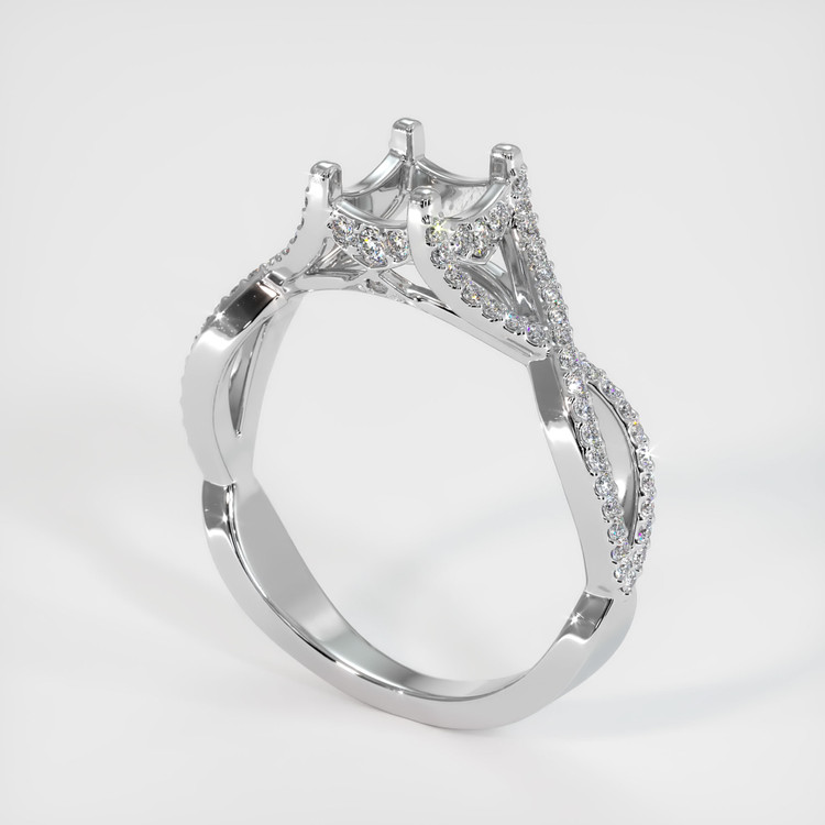 14K White Gold Pave Ring Setting