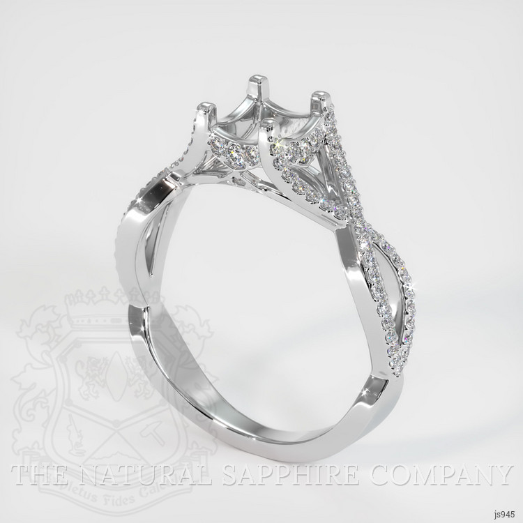14K White Gold Pave Ring Setting