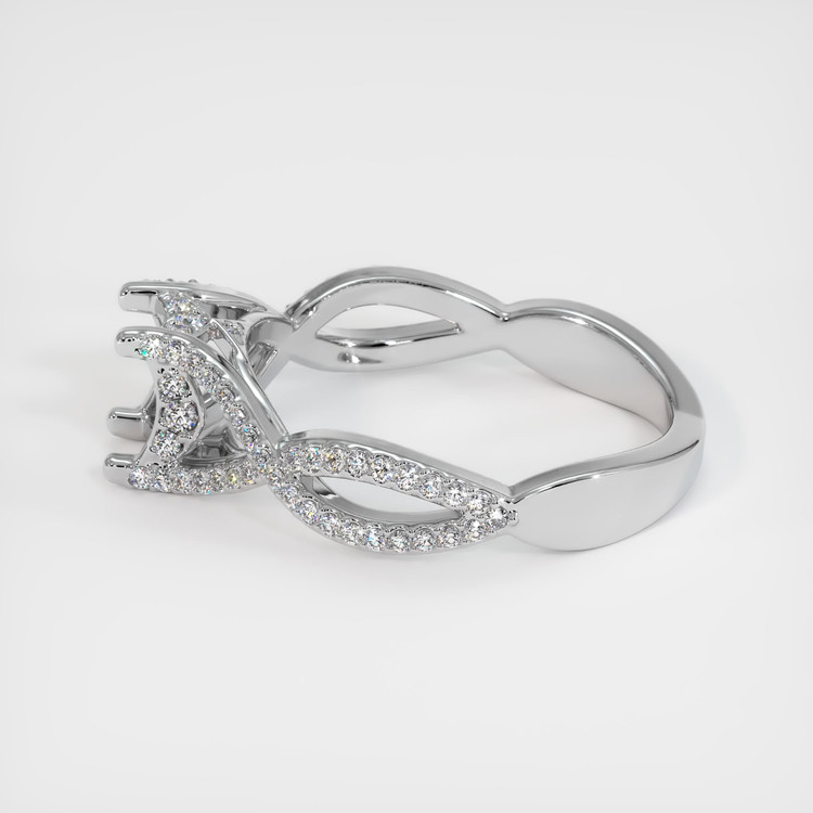 14K White Gold Pave Ring Setting
