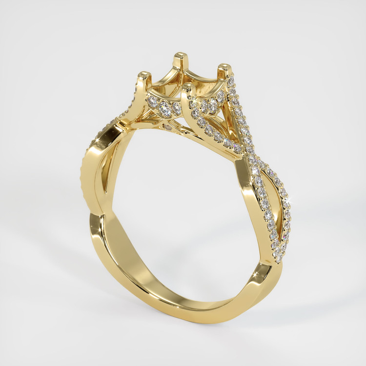 14K Yellow Gold Pave Ring Setting