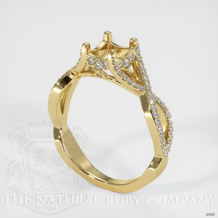 14K Yellow Gold Pave Ring Setting