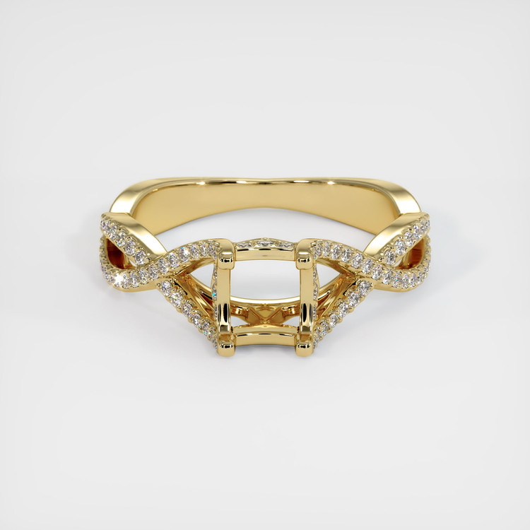 14K Yellow Gold Pave Ring Setting