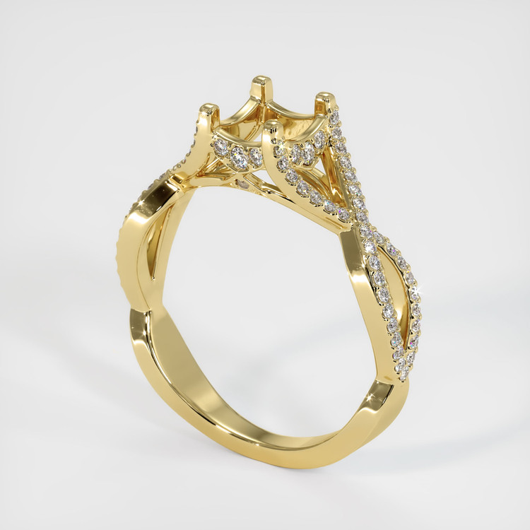 18K Yellow Gold Pave Ring Setting