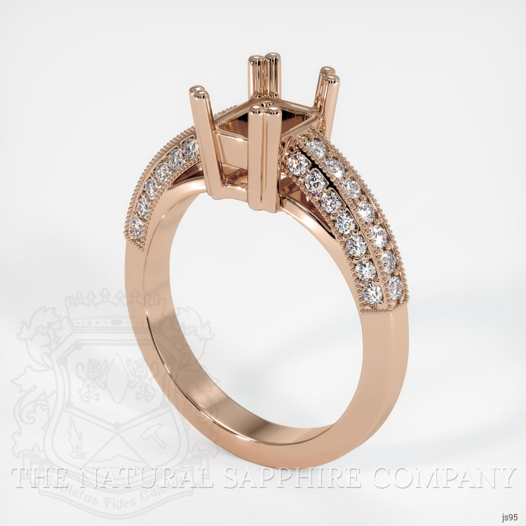 14K Rose Gold Pave Ring Setting
