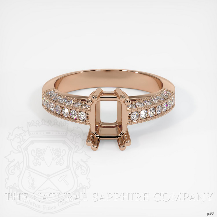 14K Rose Gold Pave Ring Setting
