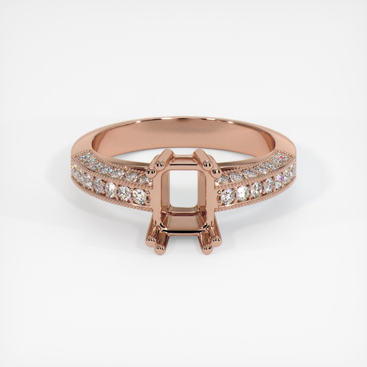 14K Rose Gold Pave Ring Setting