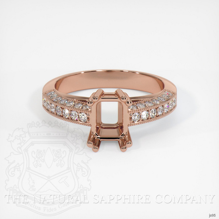 14K Rose Gold Pave Ring Setting