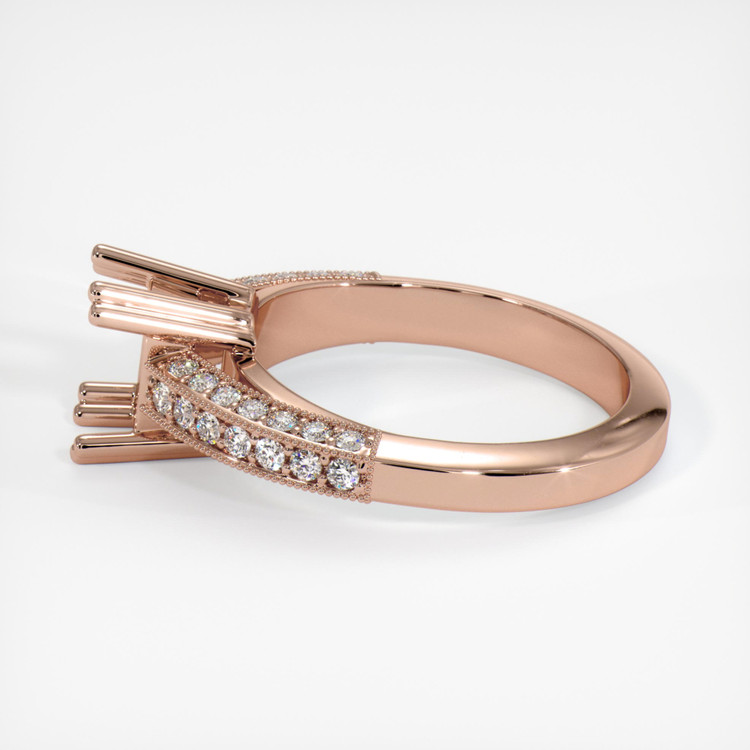14K Rose Gold Pave Ring Setting
