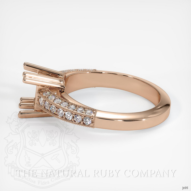 14K Rose Gold Pave Ring Setting