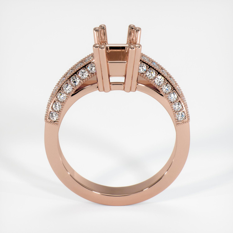 14K Rose Gold Pave Ring Setting