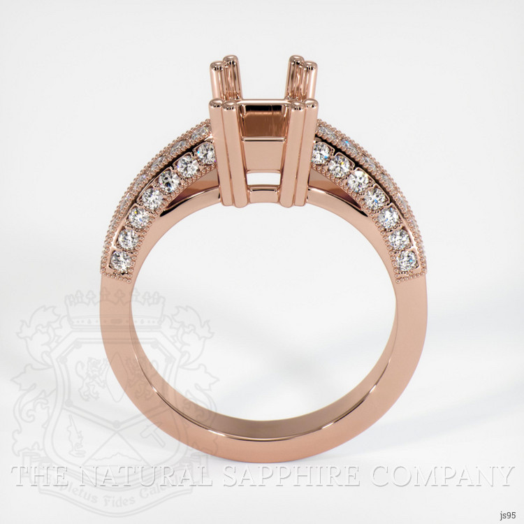 14K Rose Gold Pave Ring Setting