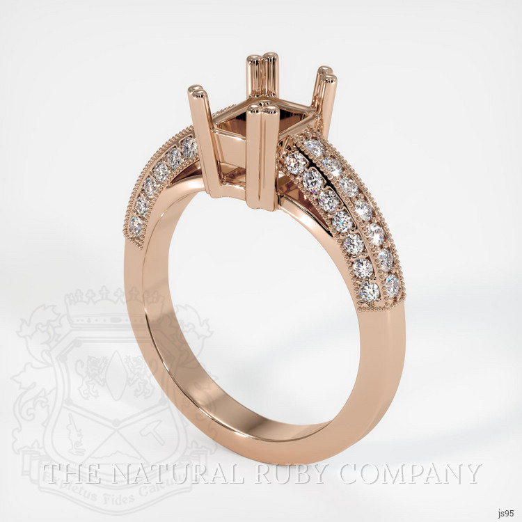 18K Rose Gold Pave Ring Setting