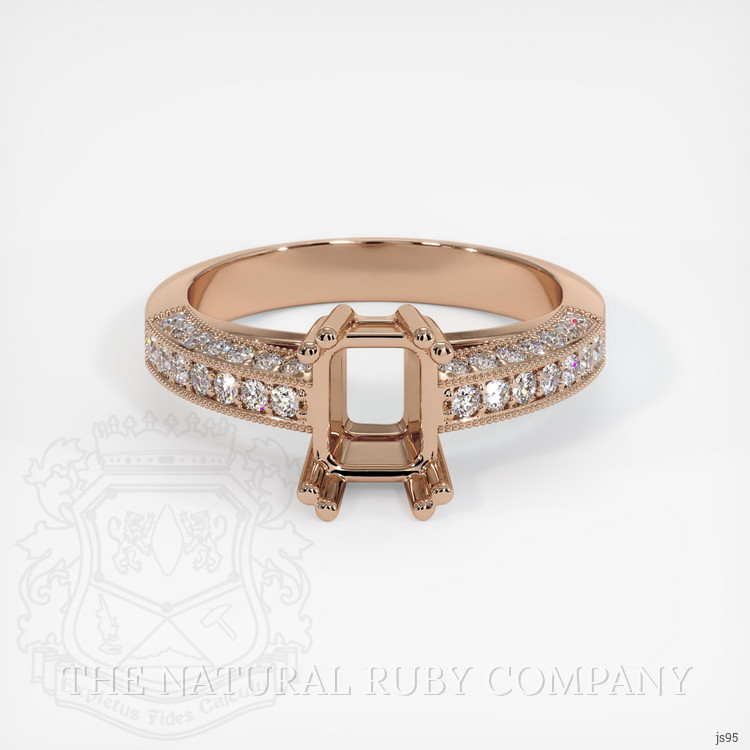 18K Rose Gold Pave Ring Setting