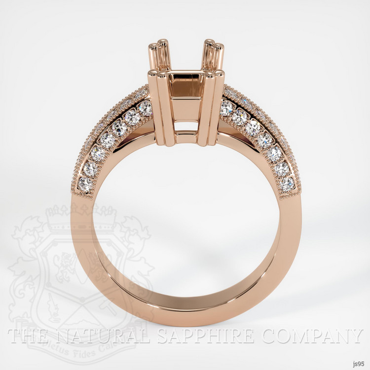 18K Rose Gold Pave Ring Setting