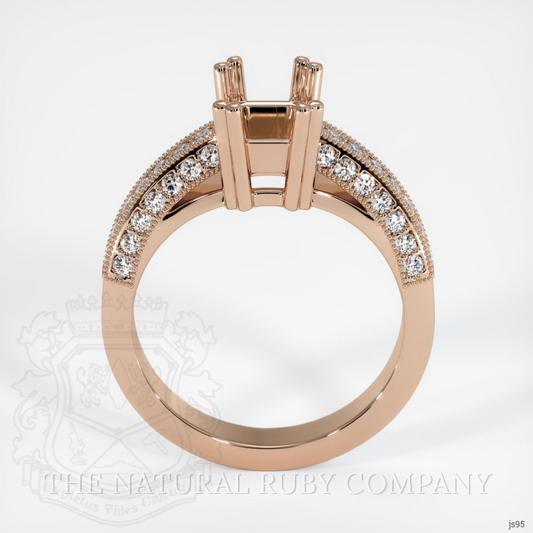 18K Rose Gold Pave Ring Setting