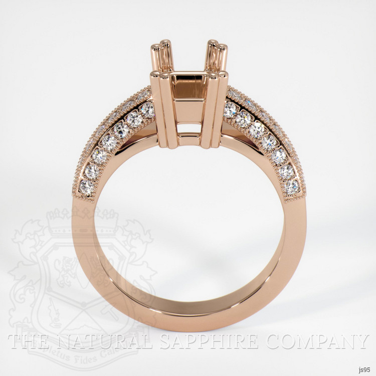 18K Rose Gold Pave Ring Setting
