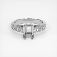 14K White Gold Pave Ring Setting Image